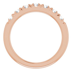 14K Rose 3/4 CTW Natural Diamond French-Set Anniversary Band