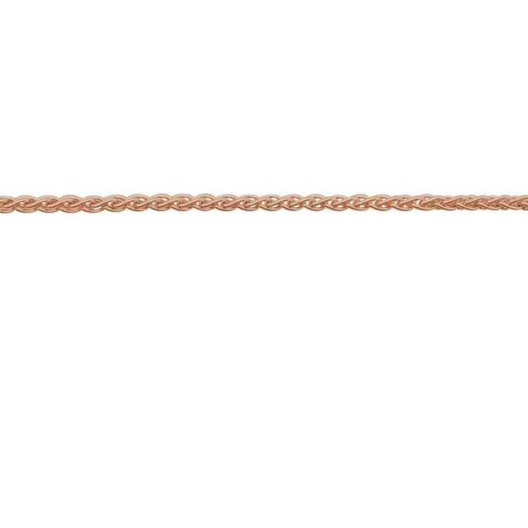 14K Rose Recycled Metal 1 mm Wheat Chain by the Inch