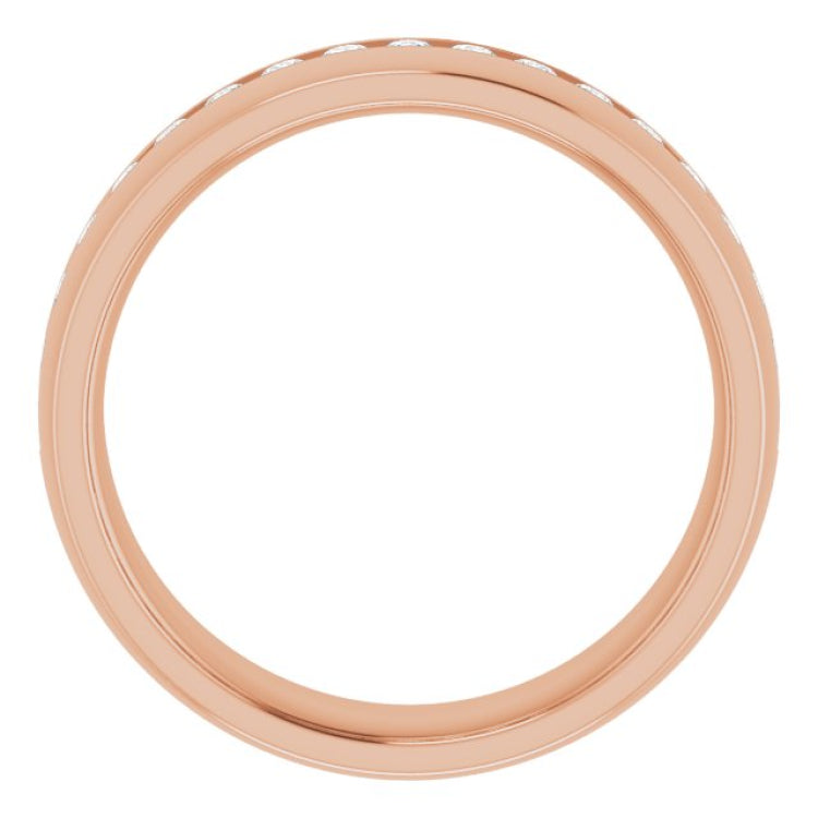 14K Rose 3/8 CTW Natural Diamond Band