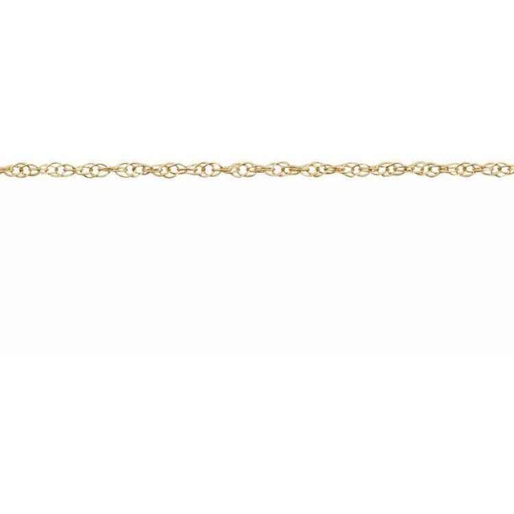 14K Yellow .75 mm Rope Chain by the Inch