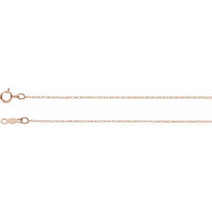 14K Rose .75 mm Rope 24" Chain
