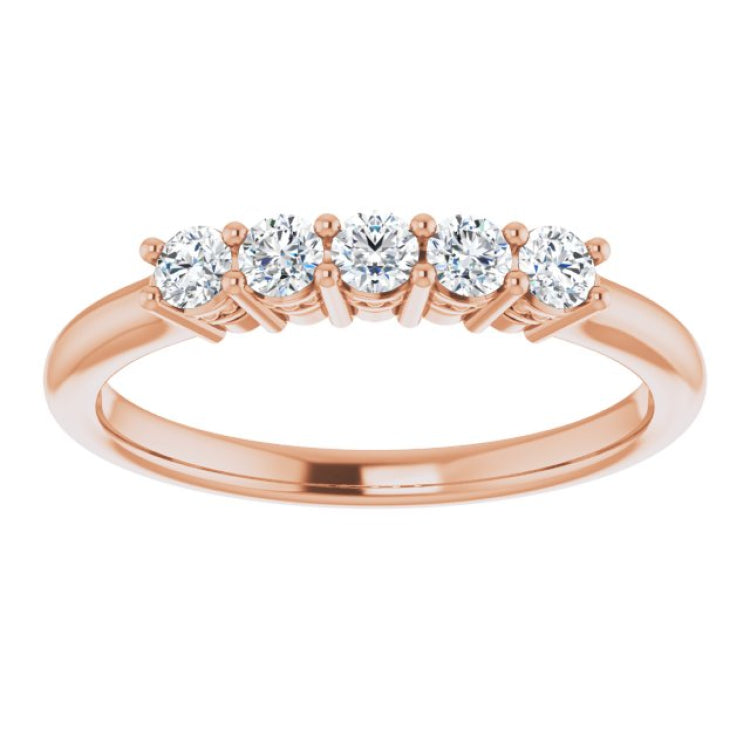 14K Rose 1/3 CTW Natural Diamond Anniversary Band