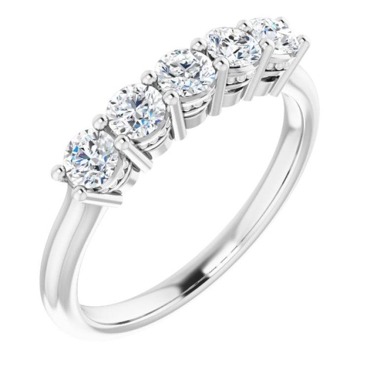 14K White 5/8 CTW Natural Diamond Anniversary Band