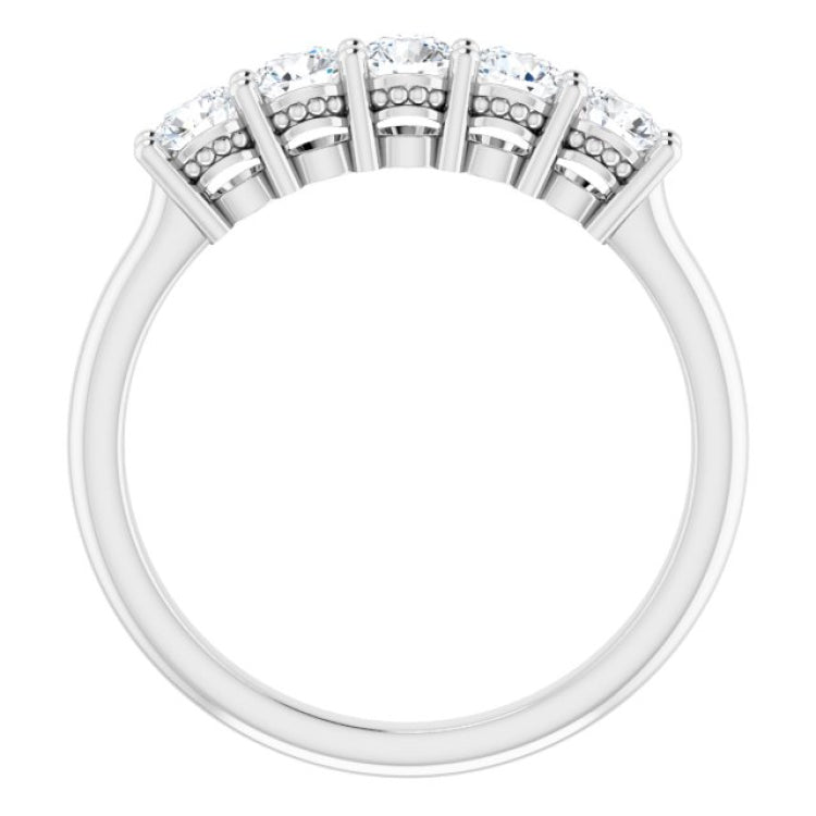 14K White 5/8 CTW Natural Diamond Anniversary Band