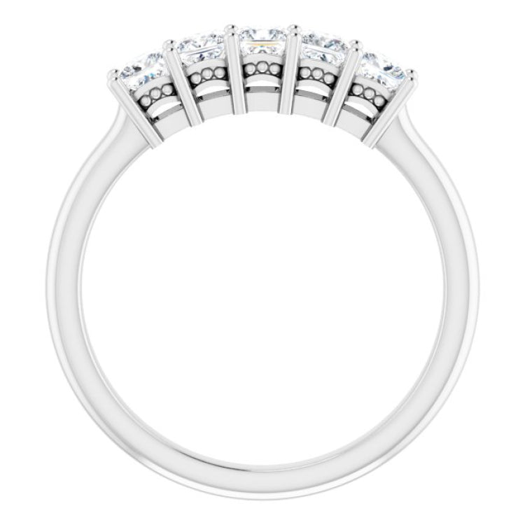 14K White 5/8 CTW Natural Diamond Anniversary Band