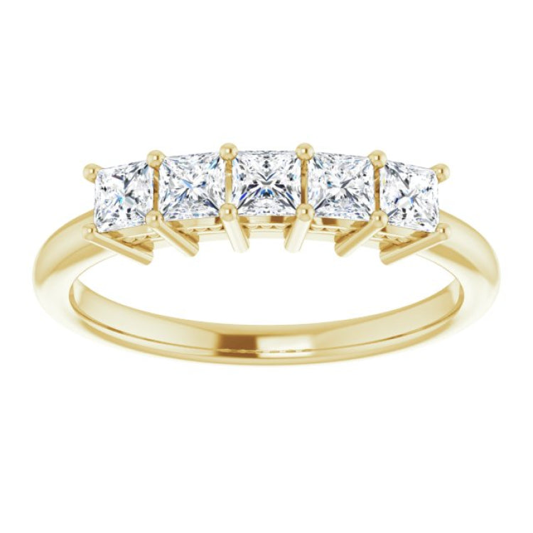 14K Yellow 5/8 CTW Natural Diamond Anniversary Band