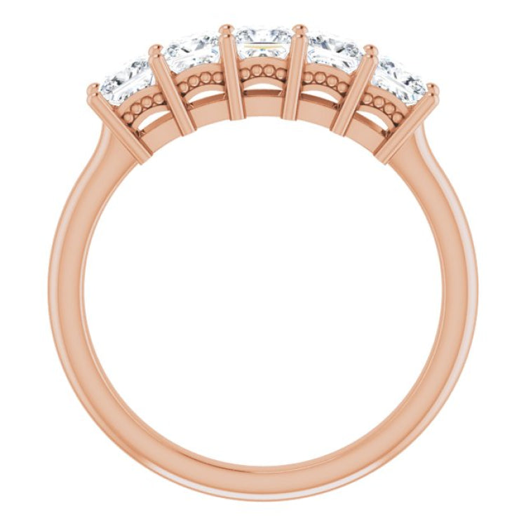 14K Rose 1 CTW Natural Diamond Anniversary Band
