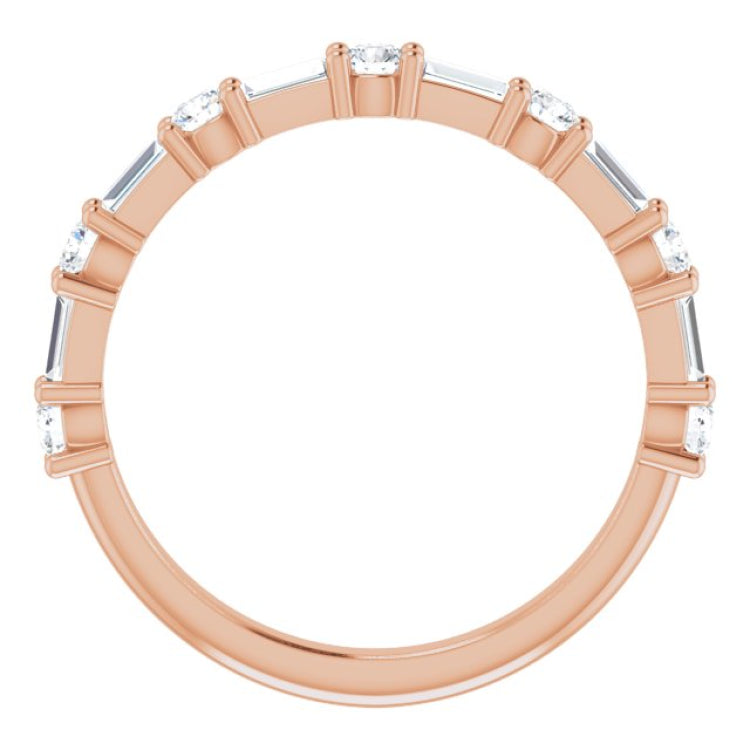 14K Rose 5/8 CTW Natural Diamond Anniversary Band