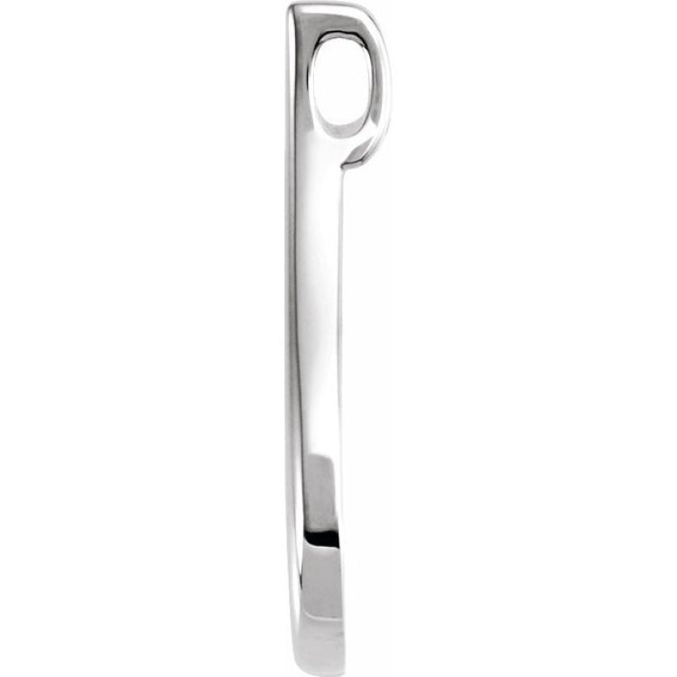 14K White 22x12 mm Freeform Pendant