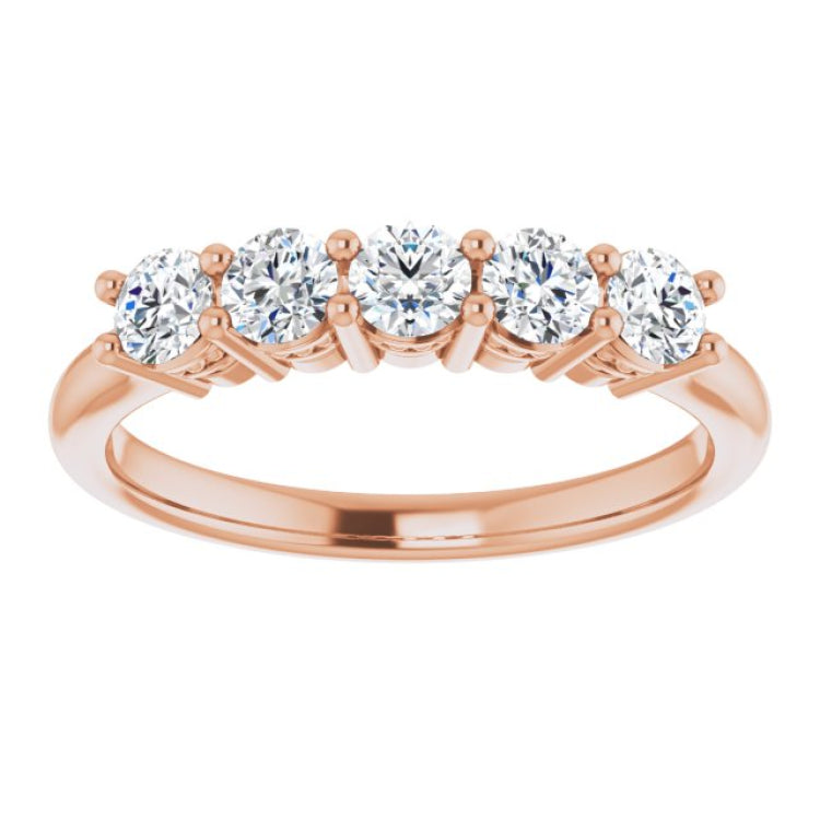 14K Rose 1/2 CTW Natural Diamond Anniversary Band