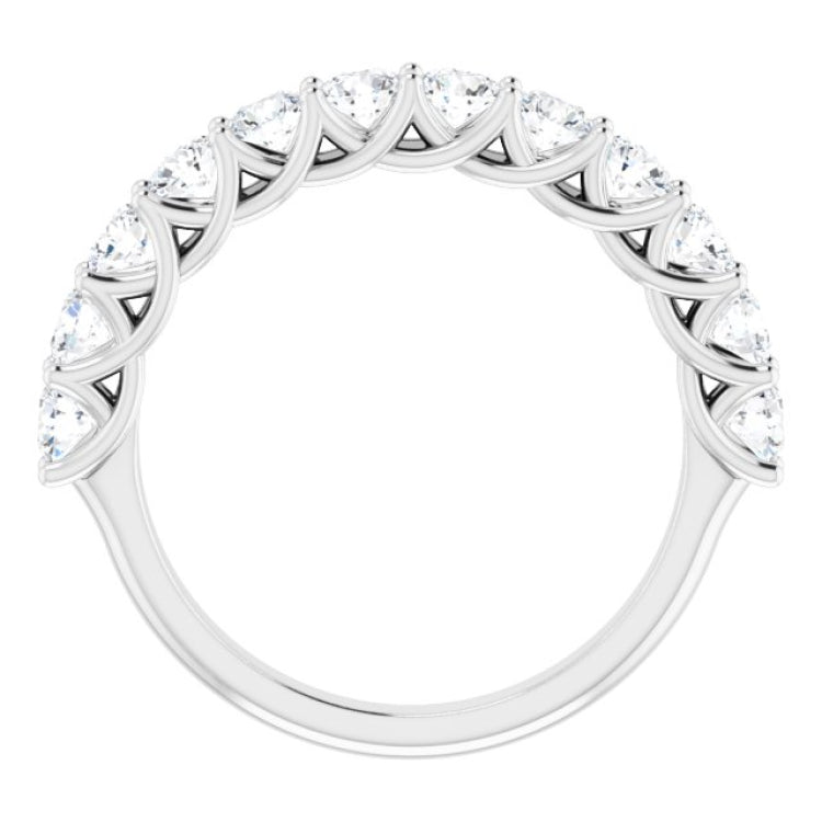 14K White 1 1/8 CTW Natural Diamond Anniversary Band