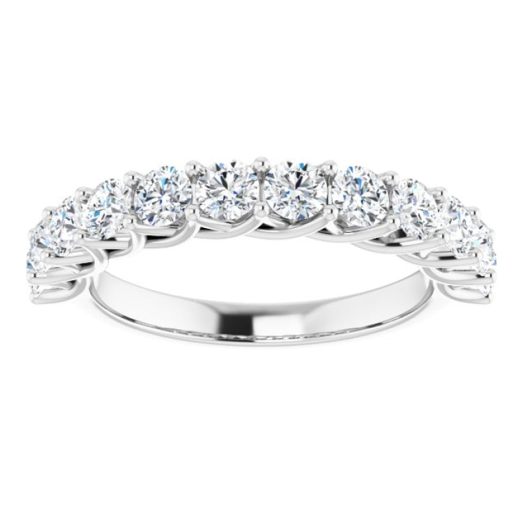 14K White 1 1/8 CTW Natural Diamond Anniversary Band