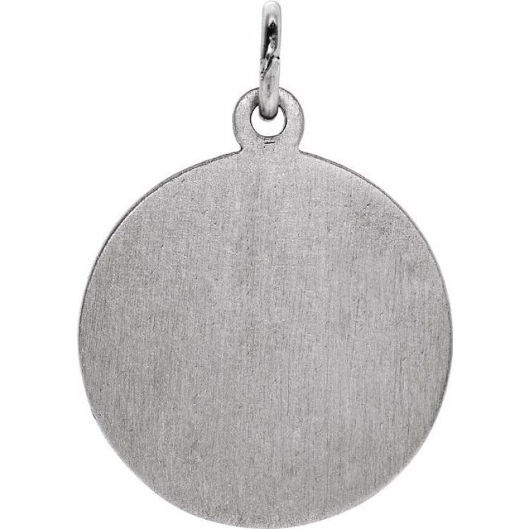 14K White 15 mm St. Christopher Medal