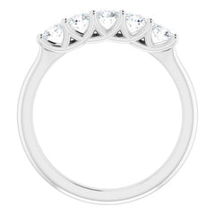 14K White 5/8 CTW Natural Diamond Anniversary Band