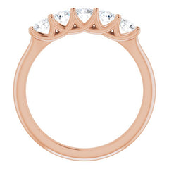 14K Rose 5/8 CTW Natural Diamond Anniversary Band