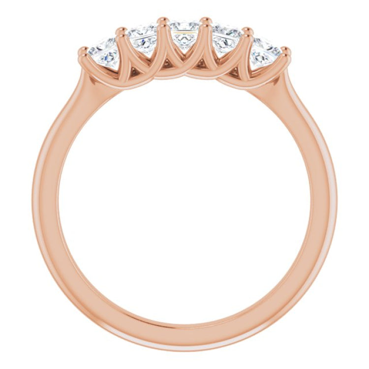 14K Rose 5/8 CTW Natural Diamond Anniversary Band