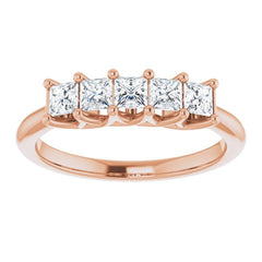 14K Rose 5/8 CTW Natural Diamond Anniversary Band