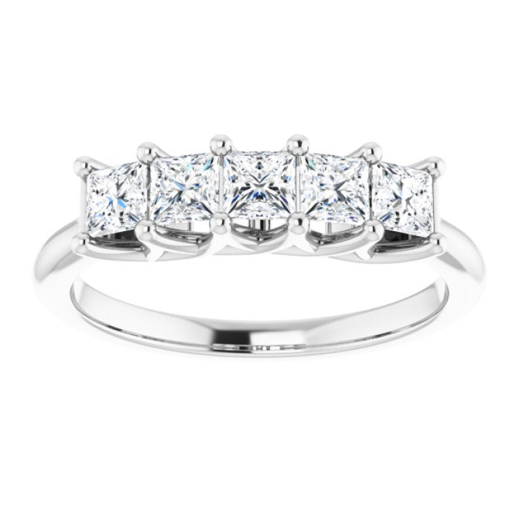 Platinum 3/4 CTW Natural Diamond Anniversary Band