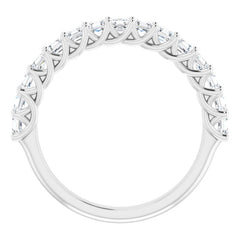 14K White 1 1/8 CTW Natural Diamond Anniversary Band