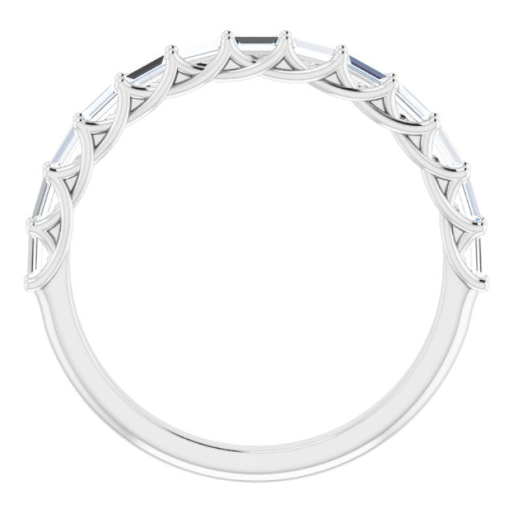 14K White 3/8 CTW Natural Diamond Anniversary Band