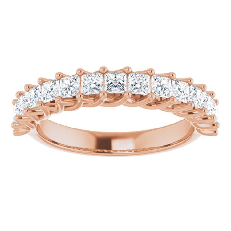 14K Rose 1 CTW Natural Diamond Anniversary Band