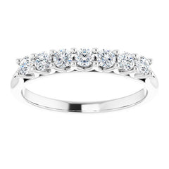 14K White 3/8 CTW Natural Diamond Anniversary Band