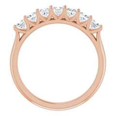 14K Rose 9/10 CTW Natural Diamond Anniversary Band