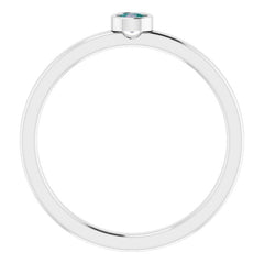 14K White 3 mm Natural Alexandrite Ring