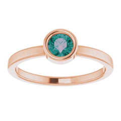 14K Rose 4.5 mm Lab-Grown Alexandrite Ring