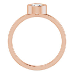 14K Rose 5.5 mm Natural White Sapphire Ring