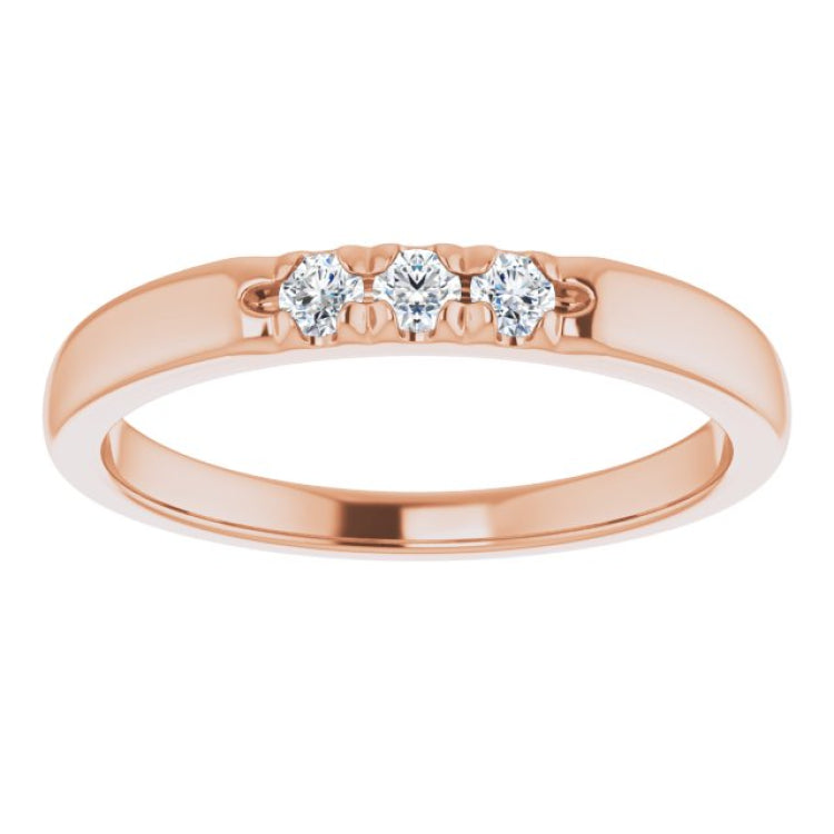 14K Rose 1/6 CTW Natural Diamond Anniversary Band