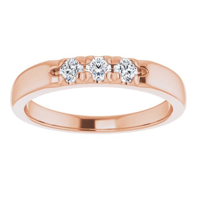 14K Rose 1/4 CTW Natural Diamond Anniversary Band