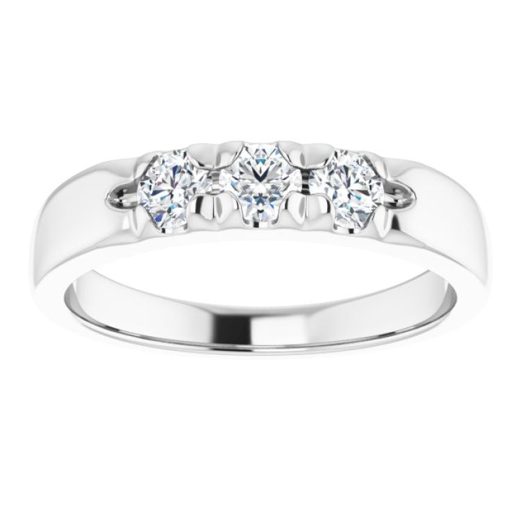14K White 1/2 CTW Natural Diamond Anniversary Band
