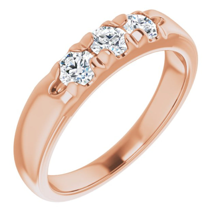 14K Rose 1/2 CTW Natural Diamond Anniversary Band