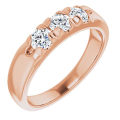 14K Rose 3/4 CTW Natural Diamond Anniversary Band