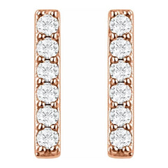 14K Rose 1/10 CTW Lab-Grown Diamond Bar Earrings