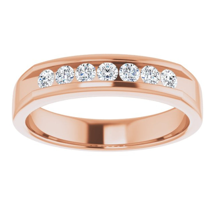 14K Rose 3/8 CTW Natural Diamond Band