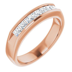 14K Rose 9/10 CTW Natural Diamond Band