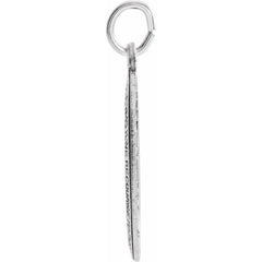 14K White 23x16 mm Oval Miraculous Medal