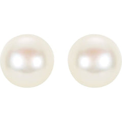 14K Yellow Panache® Cultured White Freshwater Pearl Stud Earrings