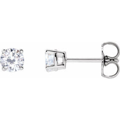 14K White 4 mm Stuller Lab-Grown Moissanite Stud Earrings