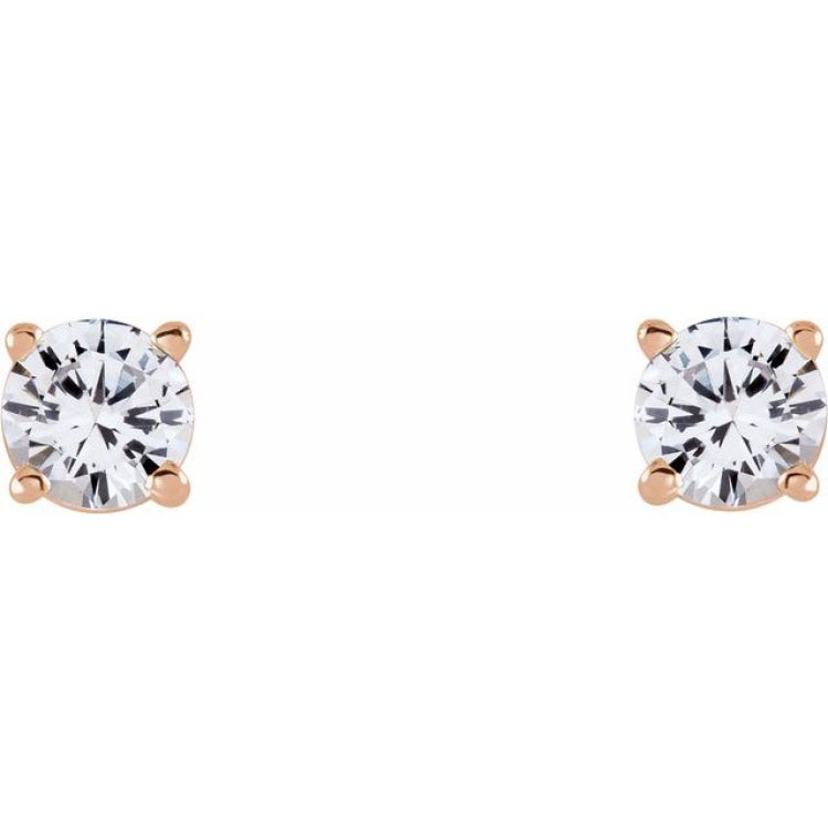 14K Rose 4 mm Stuller Lab-Grown Moissanite Stud Earrings