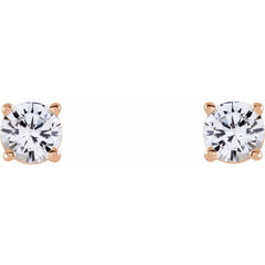 14K Rose 4 mm Stuller Lab-Grown Moissanite Stud Earrings
