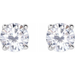 Platinum 4 mm Stuller Lab-Grown Moissanite Stud Earrings