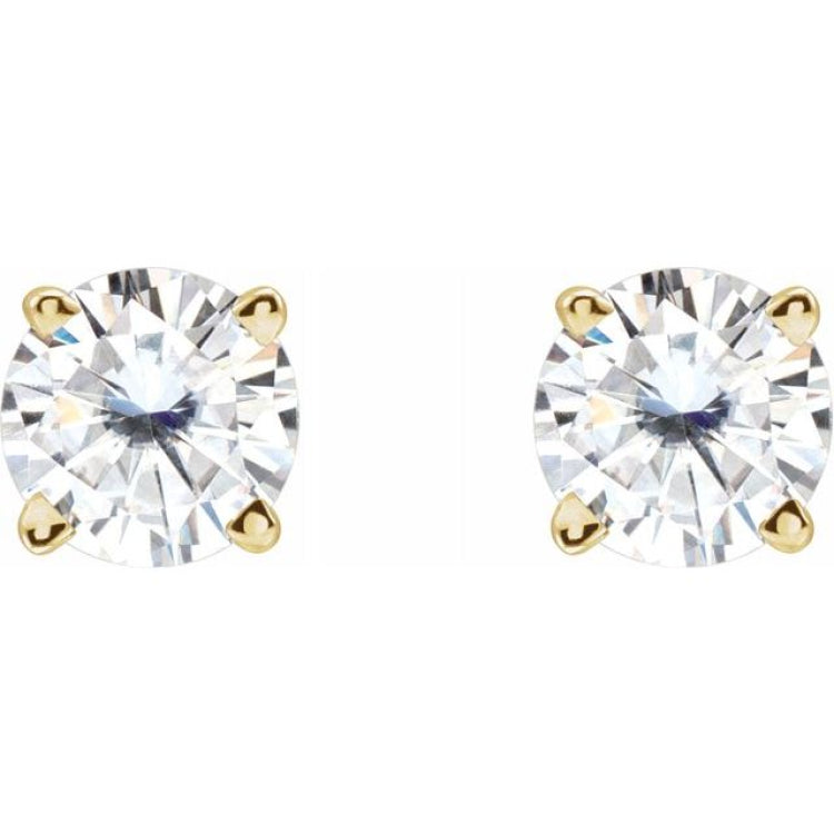 14K Yellow 4.5 mm Stuller Lab-Grown Moissanite Stud Earrings