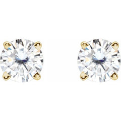 14K Yellow 4.5 mm Stuller Lab-Grown Moissanite Stud Earrings