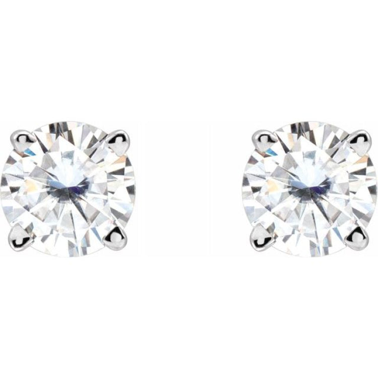 Sterling Silver 4.5 mm Stuller Lab-Grown Moissanite Stud Earrings