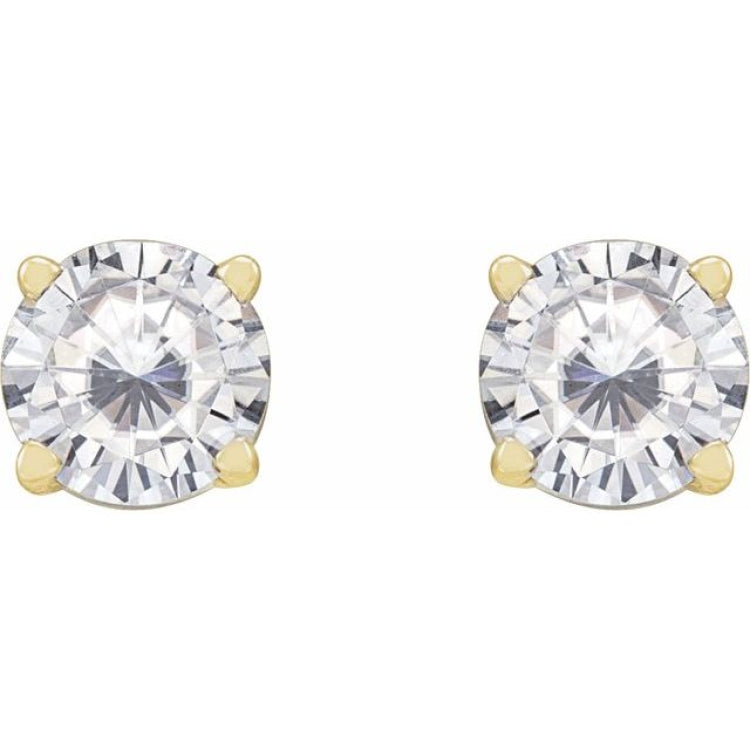 14K Yellow 5 mm Stuller Lab-Grown Moissanite Stud Earrings