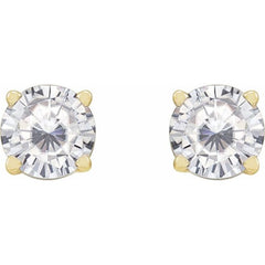 14K Yellow 5 mm Stuller Lab-Grown Moissanite Stud Earrings
