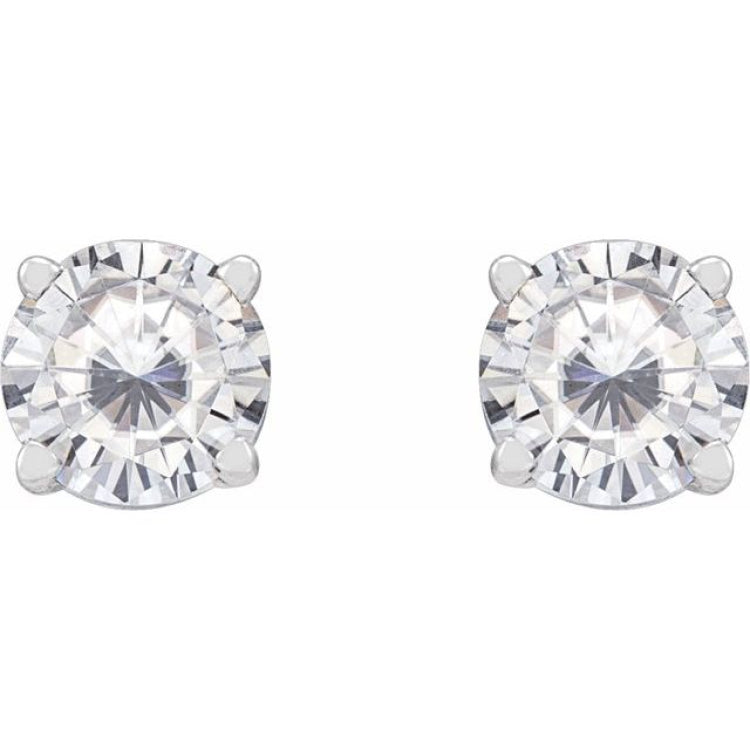 14K White 5 mm Stuller Lab-Grown Moissanite Stud Earrings